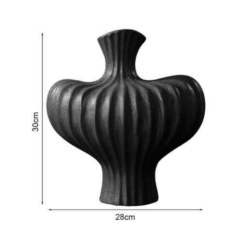 28X30cm Large Ornament Black Vases Countertop Porch Crafts Decor - Image 5