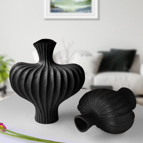28X30cm Large Ornament Black Vases Countertop Porch Crafts Decor - Image 7