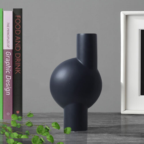 2x 17x32cm Medium Ornament a Modern Abstract Vase Decorative Object Unique Shape with Narrow Neck - Image 2