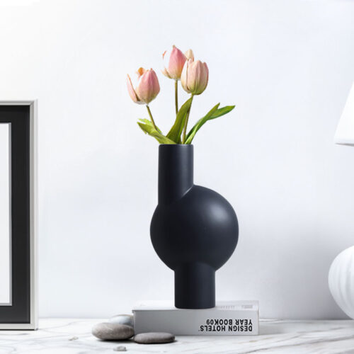2x 17x32cm Medium Ornament a Modern Abstract Vase Decorative Object Unique Shape with Narrow Neck - Image 4