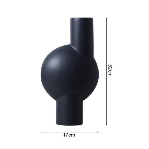 2x 17x32cm Medium Ornament a Modern Abstract Vase Decorative Object Unique Shape with Narrow Neck - Image 5
