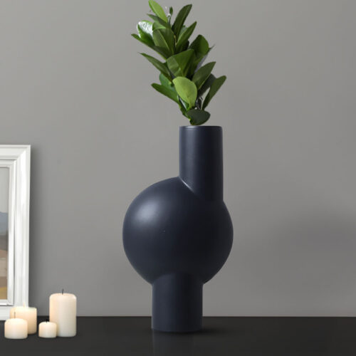 2x 17x32cm Medium Ornament a Modern Abstract Vase Decorative Object Unique Shape with Narrow Neck - Image 6
