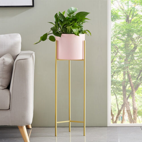 2x 2 Layer 60cm Gold Metal Plant Stand Pink Flower Pot Holder Corner Shelf Rack Display - Image 6
