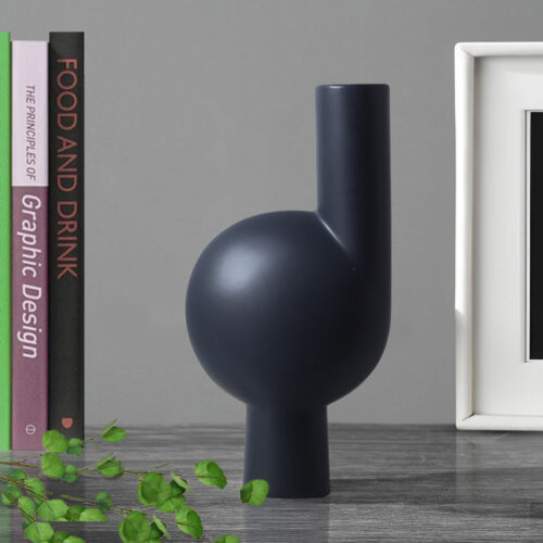 2x 19x37cm Large Ornament a modern abstract vase decorative object unique shape with narrow neck - Image 2