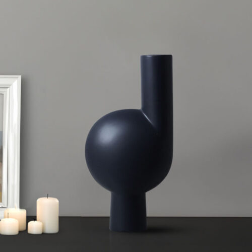 2x 19x37cm Large Ornament a modern abstract vase decorative object unique shape with narrow neck - Image 6