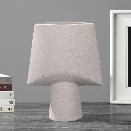2x 21x25.5cm Ornament Geometric Decor Ceramic Vase Flower Pots Decorative - Image 3