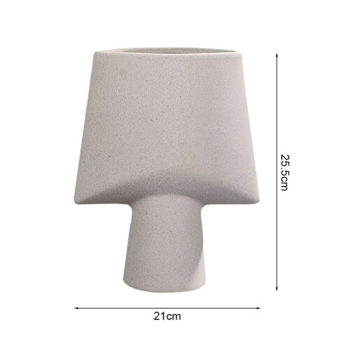2x 21x25.5cm Ornament Geometric Decor Ceramic Vase Flower Pots Decorative - Image 5