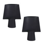 2x 21x25.5cm Small Black Ornament Geometric Decor Ceramic Vase Flower Pots Decorative