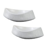 2x 37x12.5cm Ornament Boat Shaped Plate Ceramic Food Decoration Serving Tray For Kitchenware
