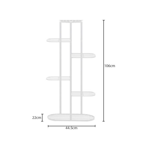 2x 6 Tier 7 Pots White Metal Plant Rack Flowerpot Storage Display Stand Holder Decor - Image 6