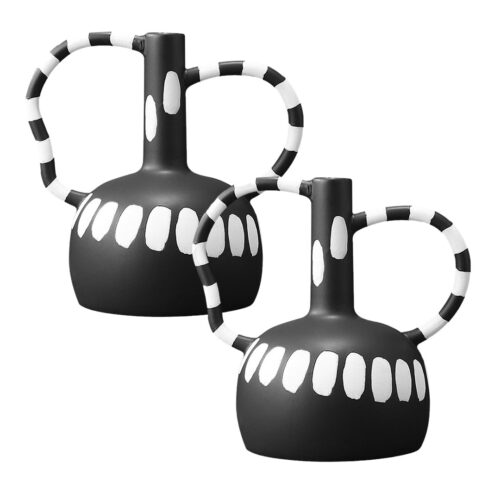 2x 26.5x17cm Ornament Vase with Polka Dot Handicraft Decorations Decor
