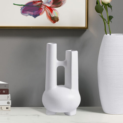 Ornament Modern Geometric Vase Minimalist Double Tube Abstract Sculpture - Image 2