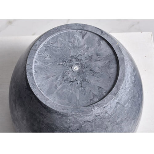 2x 32cm Weathered Grey Round Resin Plant Flower Pot in Cement Pattern Planter Cachepot - Image 8