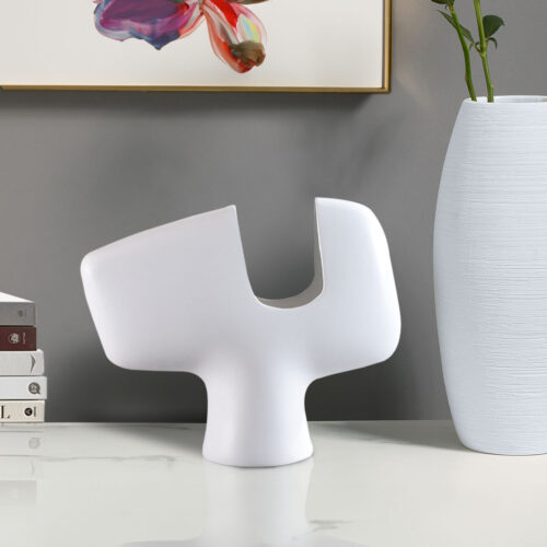 44x35cm Ornament Modern Curved Decorative Vase Sculptural Accent Decor - Image 4