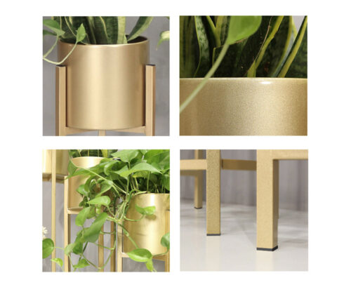 4x 30CM Gold Metal Plant Stand with Flower Pot Holder Corner Shelf Rack Display - Image 5