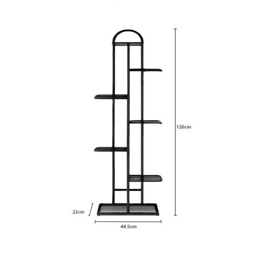2x 7 Tier 8 Pots Black Metal Plant Stand Flowerpot Display Shelf Rack Indoor Decor - Image 5
