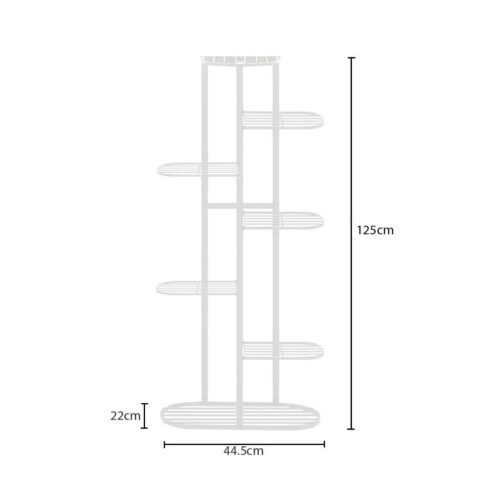 2x 7 Tier 8 Pots White Metal Plant Rack Flowerpot Storage Display Stand Holder Decor - Image 6