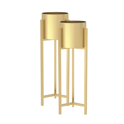 2x 90cm Gold Metal Plant Stand with Flower Pot Holder Corner Shelf Rack Display