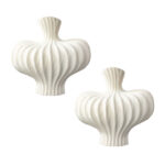2x 25X24cm Small Matte White Ornament Vases Countertop Porch Crafts Decor
