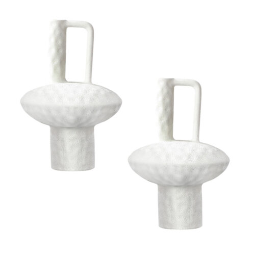 2x 20x30cm Ornament Contemporary White Ceramic Vase Decorative