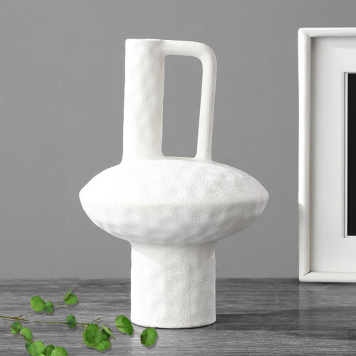 2x 20x30cm Ornament Contemporary White Ceramic Vase Decorative - Image 2