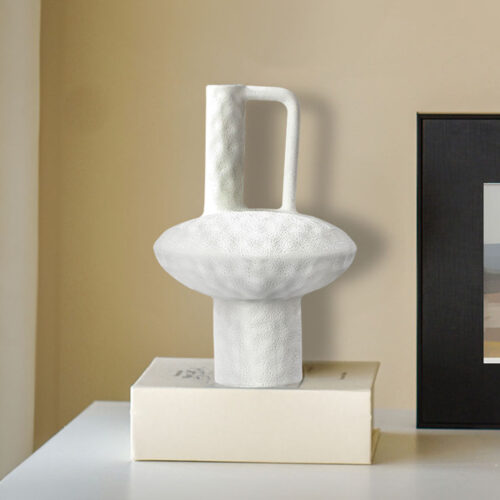2x 20x30cm Ornament Contemporary White Ceramic Vase Decorative - Image 4