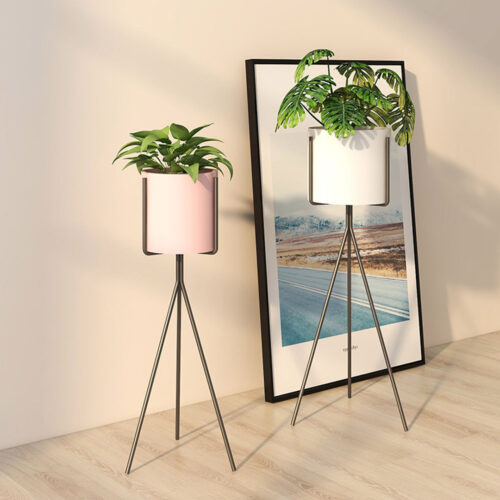2x 80cm Tripod Flower Pot Plant Stand Pink Flowerpot Holder Rack Indoor Display - Image 9