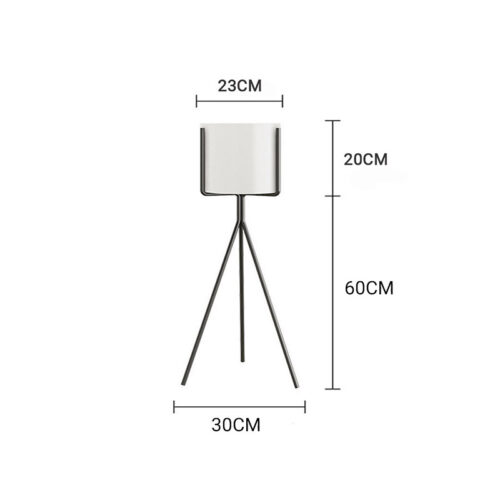 2x 80cm Tripod Flower Pot Plant Stand with White Flowerpot Holder Rack Indoor Display - Image 2