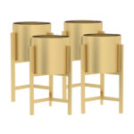 4x 45CM Gold Metal Plant Stand with Flower Pot Holder Corner Shelf Rack Display