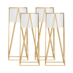 4x 50cm Gold Metal Plant Stand with White Flower Pot Holder Corner Shelf Rack Display