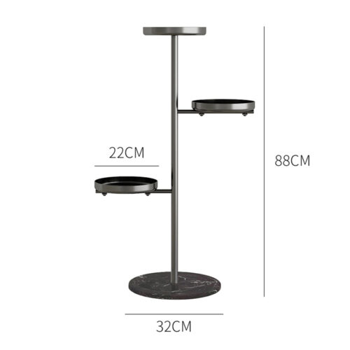 2x 3 Tier Black Round Plant Stand Flowerpot Tray Display Metal Decorative Shelf - Image 6