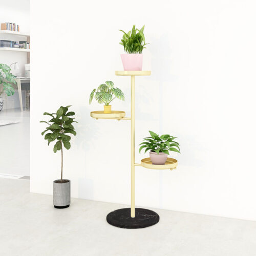 2x 3 Tier Gold Round Plant Stand Flowerpot Tray Display Metal Decorative Shelf - Image 4