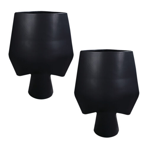2x 33x43cm Large Ornament Bodhi House Ceramic Handcrafted Modern Abstract Square Vase Decor - Image 2
