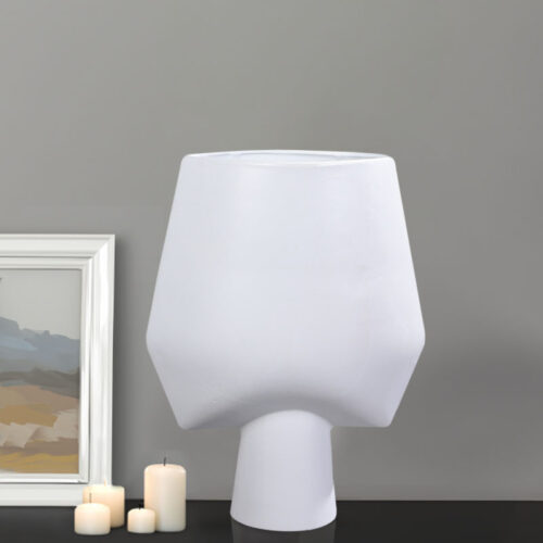 2x 33x43cm White Large Ornament Bodhi House Ceramic Handcrafted Modern Abstract Square Vase Decor - Image 4