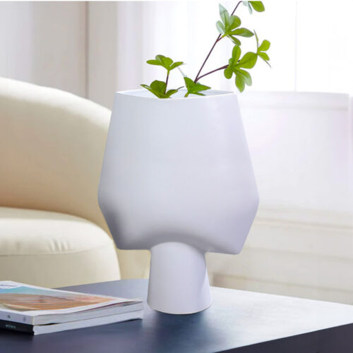 2x 33x43cm White Large Ornament Bodhi House Ceramic Handcrafted Modern Abstract Square Vase Decor - Image 5