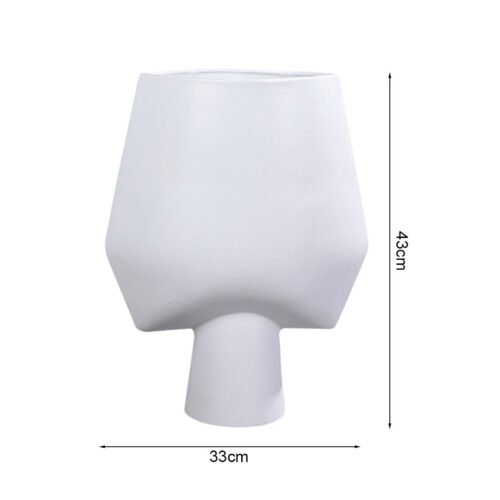 2x 33x43cm White Large Ornament Bodhi House Ceramic Handcrafted Modern Abstract Square Vase Decor - Image 6