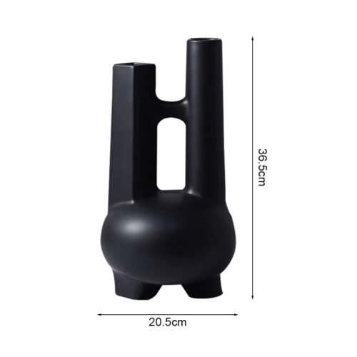 2x Ornament Modern Geometric Vase Minimalist Double Tube Abstract Sculpture - Image 6