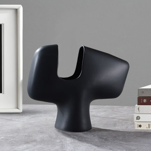 2x 44x35cm Ornament Modern Curved Decorative Vase Sculptural Accent - Image 2