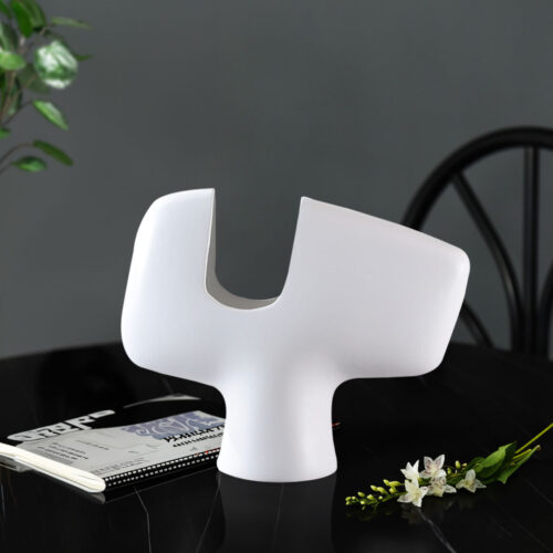 2x 44x35cm Ornament Modern Curved Decorative Vase Sculptural Accent Decor - Image 2
