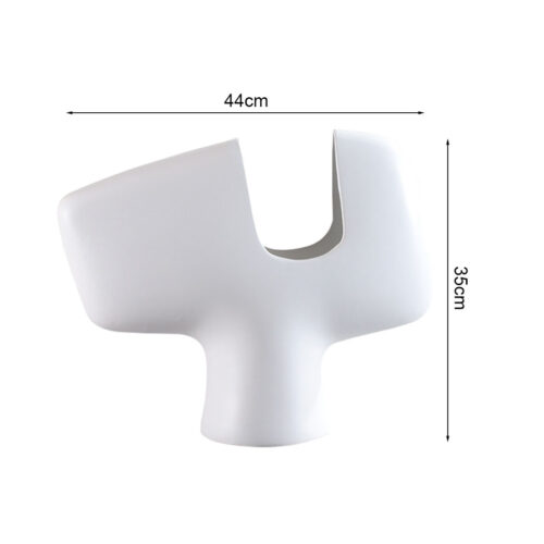 2x 44x35cm Ornament Modern Curved Decorative Vase Sculptural Accent Decor - Image 5