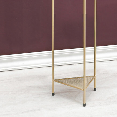 4x 2 Layer 65cm Gold Metal Plant Stand with Blue Flower Pot Holder Corner Shelf Rack Display - Image 5