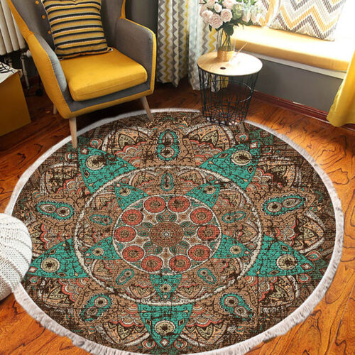 90cm Mandala Round Area Thick Anti-slip Doormat Decor - Image 4