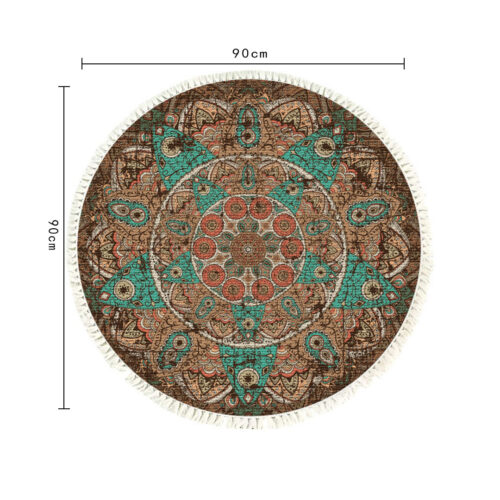 90cm Mandala Round Area Thick Anti-slip Doormat Decor - Image 5