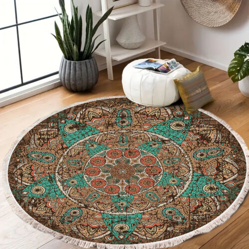 90cm Mandala Round Area Thick Anti-slip Doormat Decor - Image 6