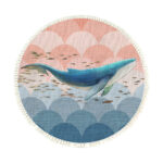 120cm Round Tassels Shark Print Area Rugs Decor