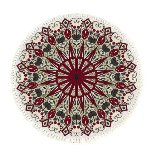 120cm Mandala Modern Ethnic Tassel Print Anti-slip Doormat Decor