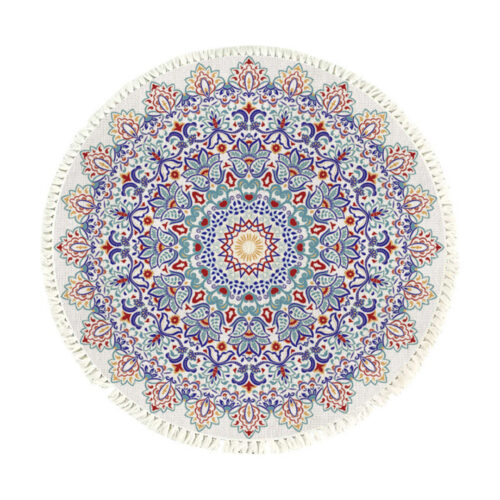 120cm Mandala Round Area Thick Anti-slip Doormat Decor