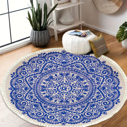 120cm Mandala Round Tapestry Indian Area Rug for Living Room Lounge Anti-slip Doormat Decor - Image 3