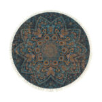 120cm Mandala Pattern Circle Area Rugs for Living Room Lounge Anti-slip Doormat Decor