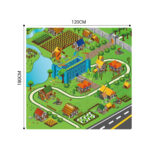 120cm Kids Rug Street Map Play Mat Educational Baby Theme Park Area Rugs